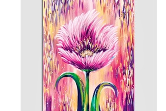 Paint Nite: Spring Flower in Peach and Purple